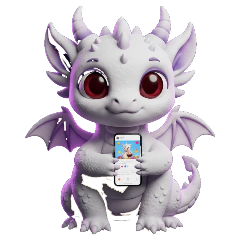 Telefonuna bakan dragon maskotu